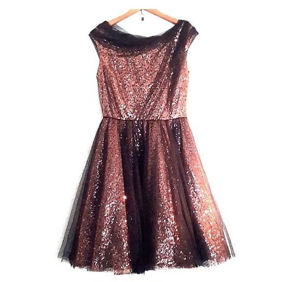 BYRON LARS sequined swing dress, sz 8, stunning - Picture 4 of 10